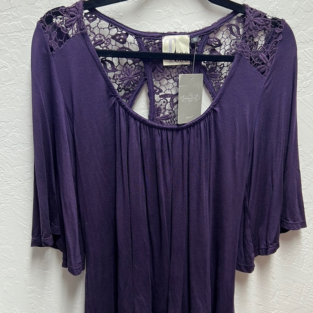 ANTHORPOLGIE NWT Ttee Plum Blouse Size S
